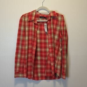 NWT Lauren Ralph Lauren Plaid button Down Size 12P